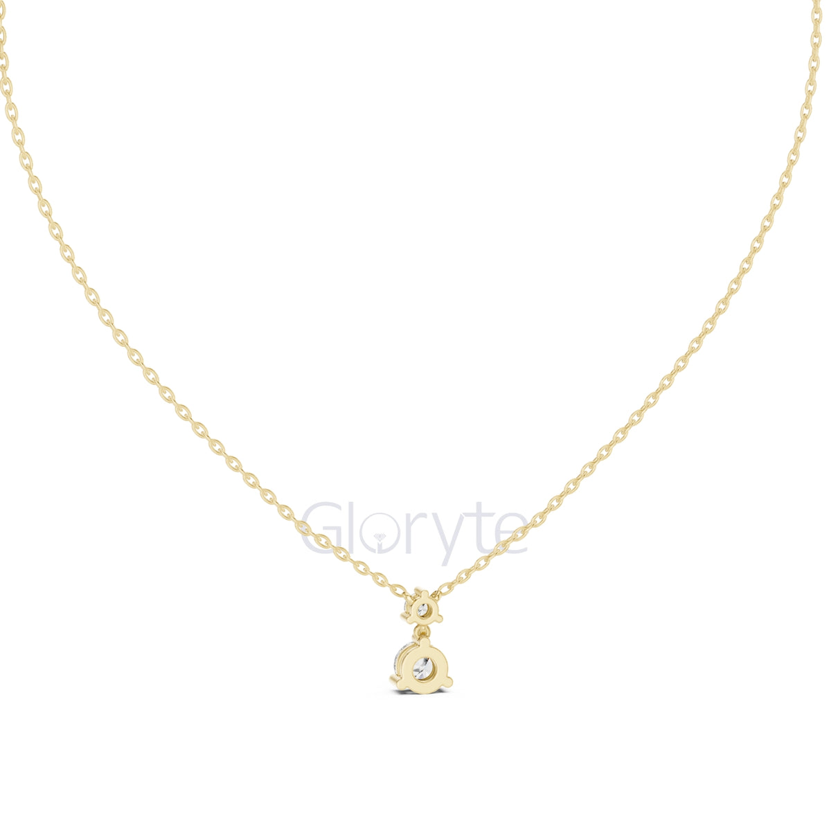 Two Stone Diamond Pendant Necklace