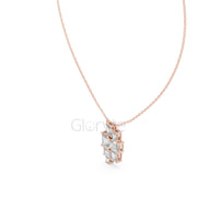 Three-Stone Toi et Moi Diamond Pendant Necklace
