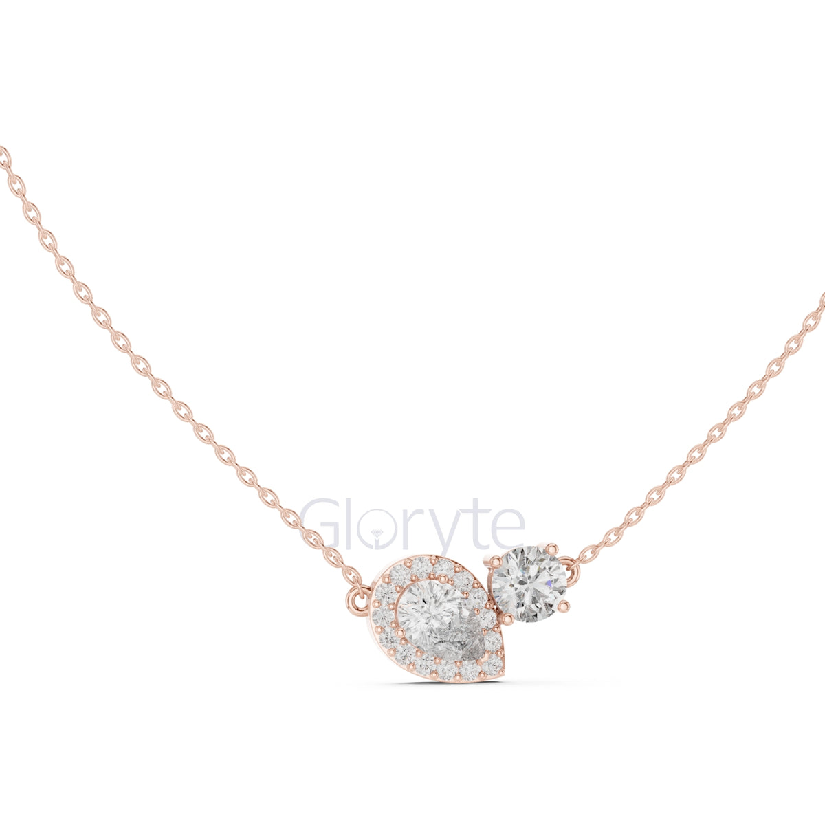 Toi et Moi Diamond Pendant Necklace
