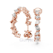 Elegant Multi-Cut Hoop Earrings