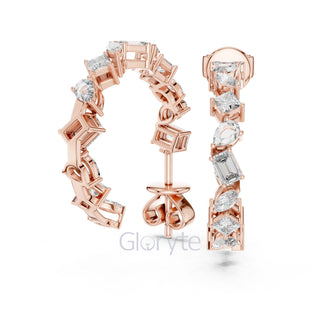 Elegant Multi-Cut Hoop Earrings