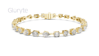 Mixed Shape Diamond Tennis Bracelet