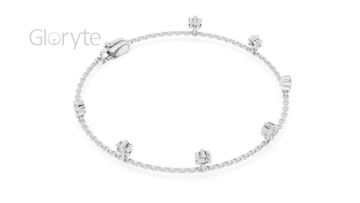 Floating Round Cut Diamond Bracelet