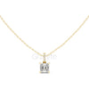 Asscher Cut Pendant with Diamond Bail | 1.50 CT
