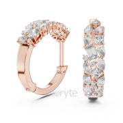 Cluster Diamond Hoop Earrings