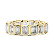 Emerald Cut Bezel Set Eternity Band