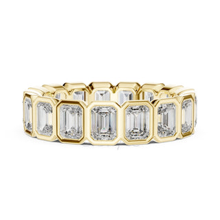 Emerald Cut Bezel Set Eternity Band