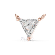 Triangle Solitaire Diamond Pendant Necklace