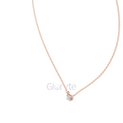 Emerald Cut Solitaire Diamond Pendant Necklace