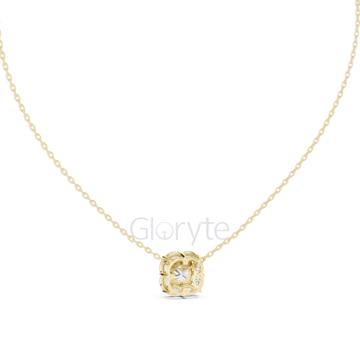 Cushion & Pear Cluster Diamond Pendant Necklace (1.60 CT)