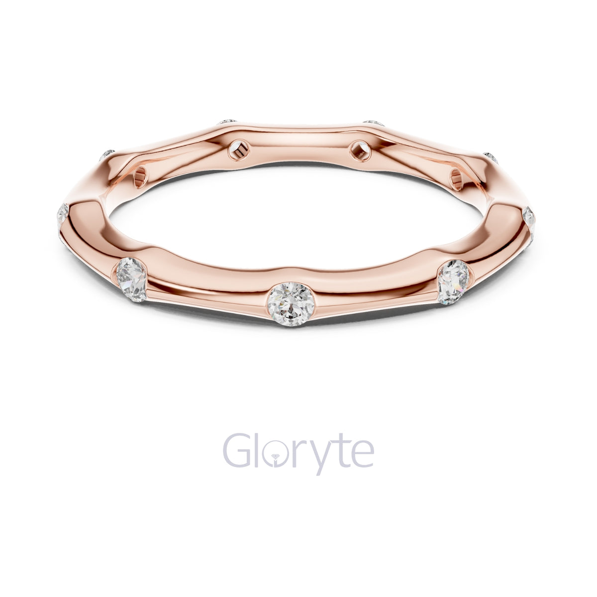 Bezel Set Diamond Stackable Ring