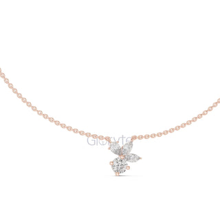 Diamond Floral Pendant Necklace