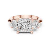 Three-Stone Diamond Engagement Ring | 2.5ct Center with Round Side Stones