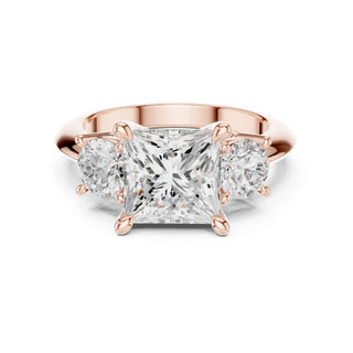 Three-Stone Diamond Engagement Ring | 2.5ct Center with Round Side Stones