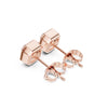 Asscher Diamond Studs in 925 Silver, 14K & 18K Gold