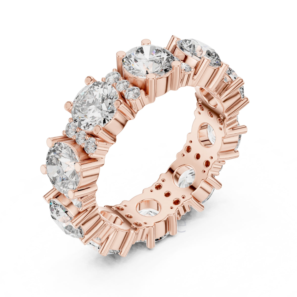 Bold Round & Petite Accent Diamond Eternity Band