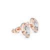 Marquise Cut Diamond Stud Earrings – Bezel Set in Silver & Gold