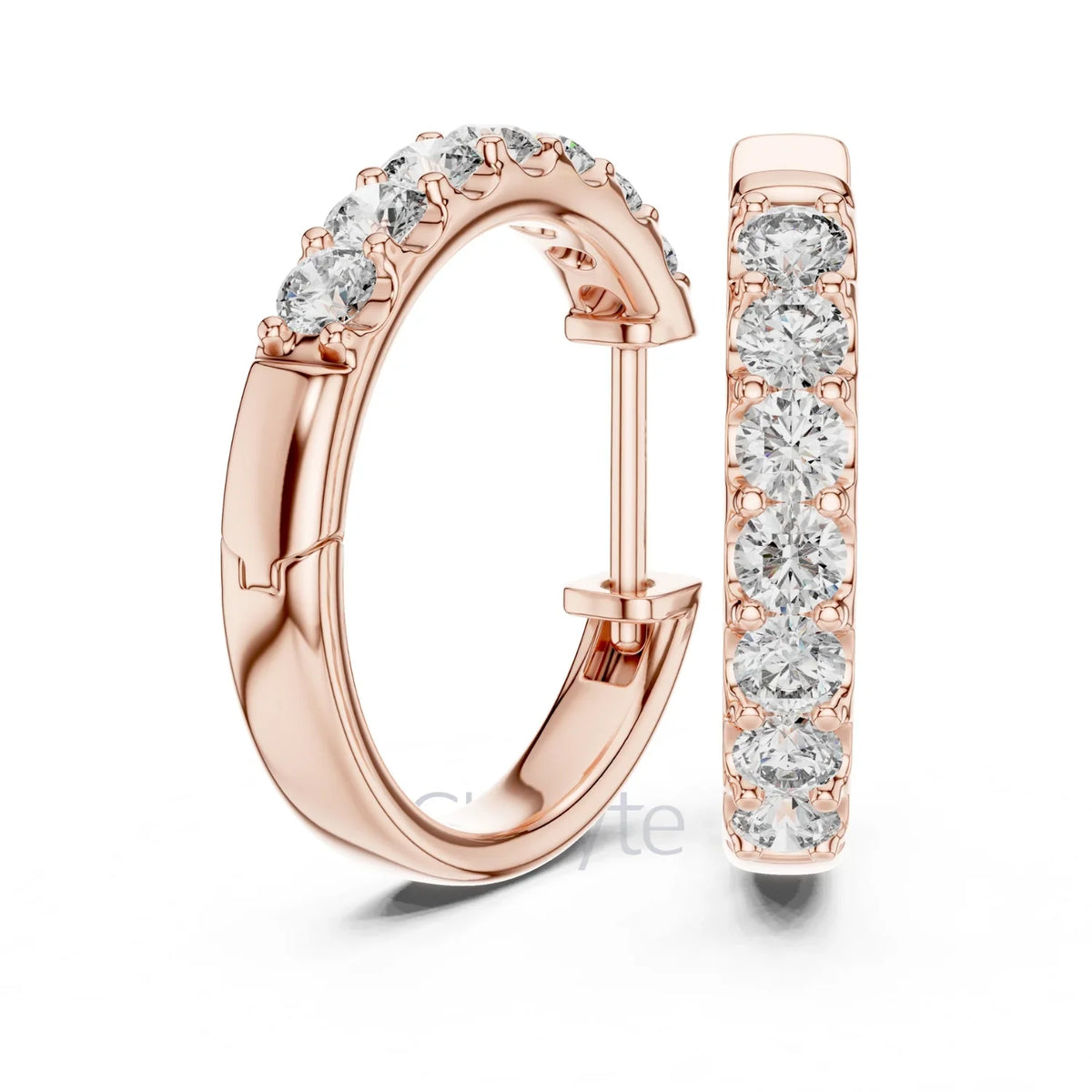 Classic Diamond Huggie Hoop Earrings