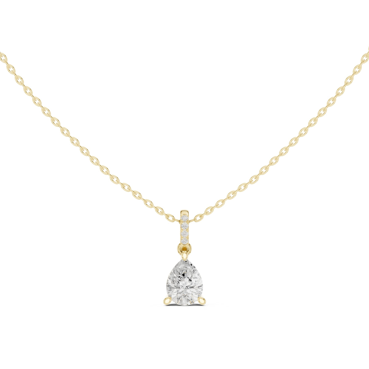 Diamond Solitaire Bezel Pendant Necklace (1.50ct) with Chain