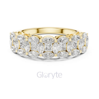 Nature Inspired Marquise Diamond Band Ring