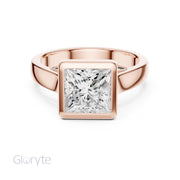 Bezel Set Diamond Solitaire Ring | Modern Elegance