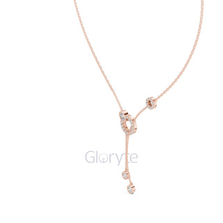 Interlocking Circle Drop Diamond Necklace