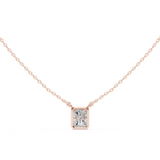 Diamond Solitaire Bezel Pendant Necklace