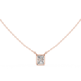 Diamond Solitaire Bezel Pendant Necklace
