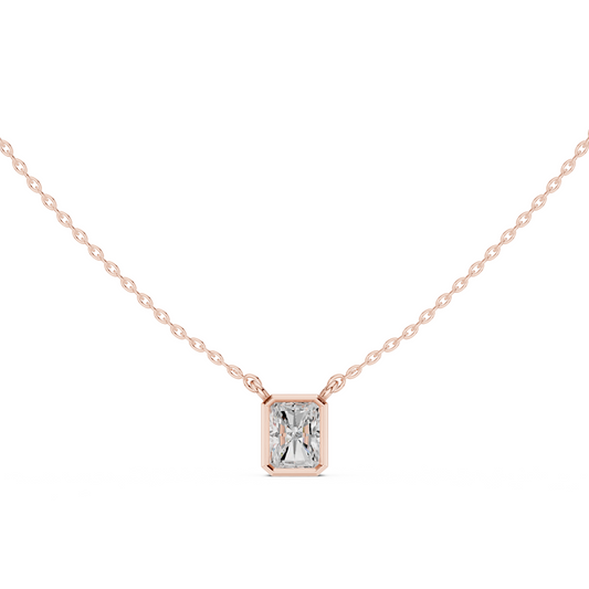 Diamond Solitaire Bezel Pendant Necklace