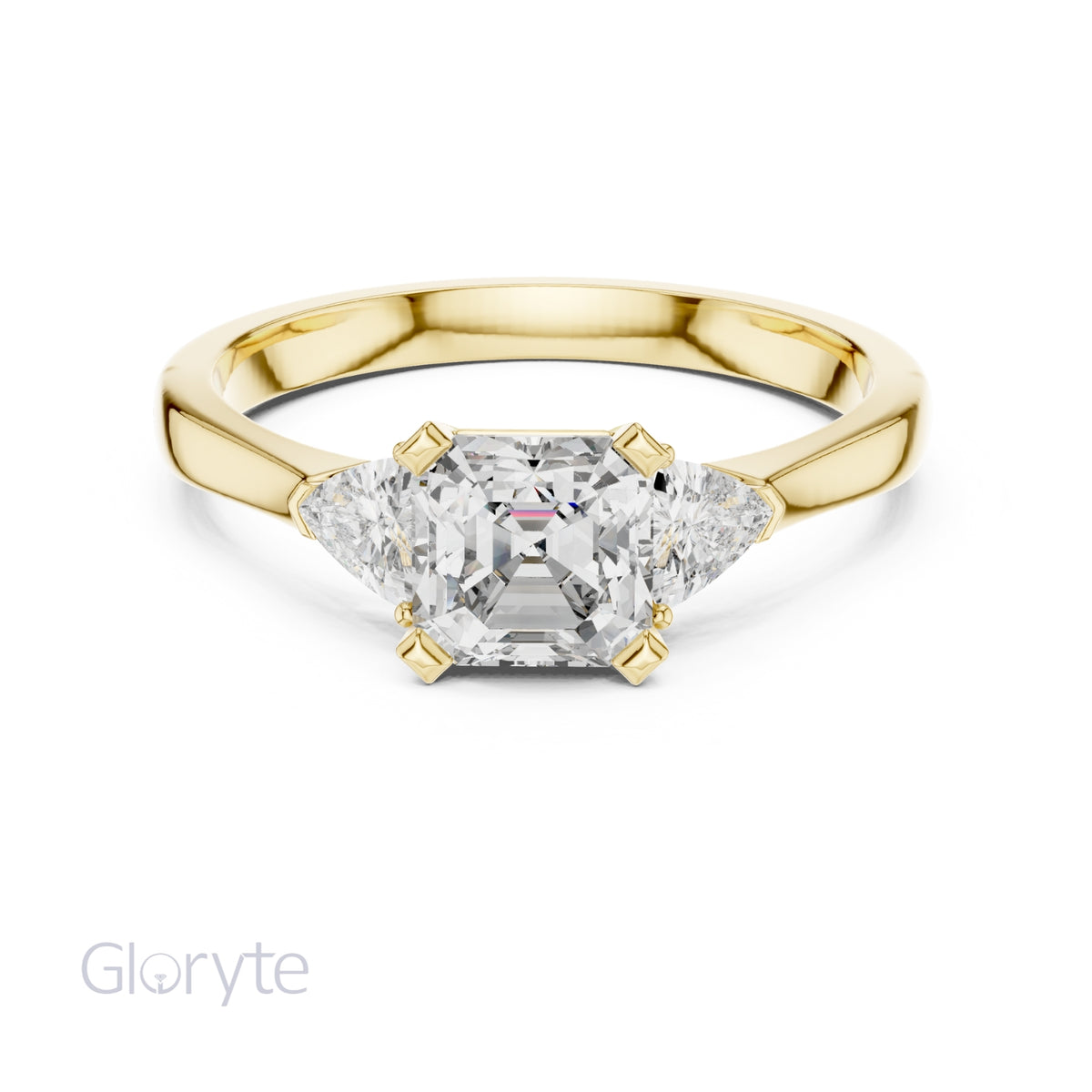 Three Stone Diamond Ring Collection | 1.30 CTW | Trillion Side Stones