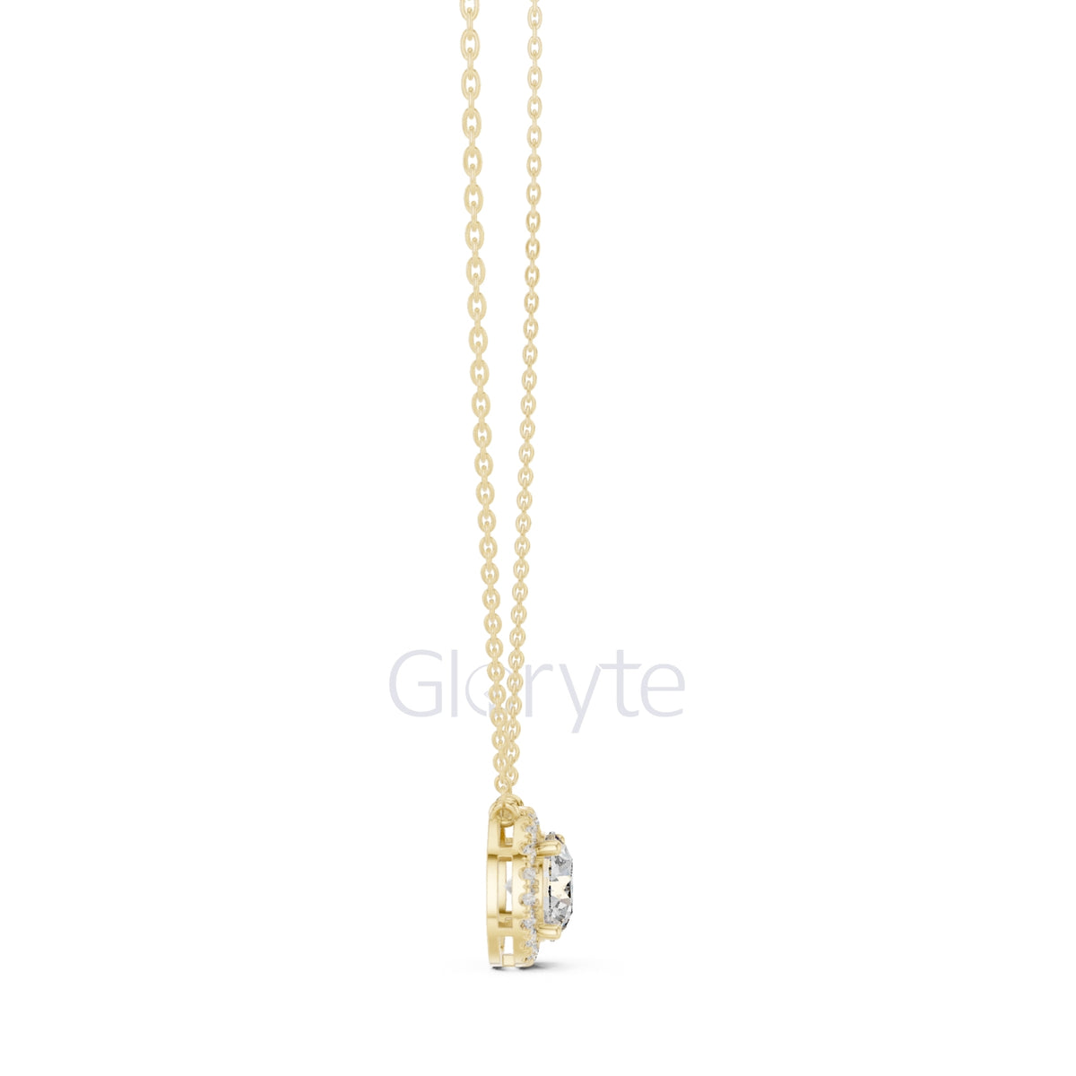Round Halo Diamond Pendant Necklace (2.38 CT)