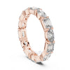 Emerald and Oval Cut Diamond Eternity Band Ring – Lab Grown or Moissanite in 925 Silver, 10K & 14K Gold