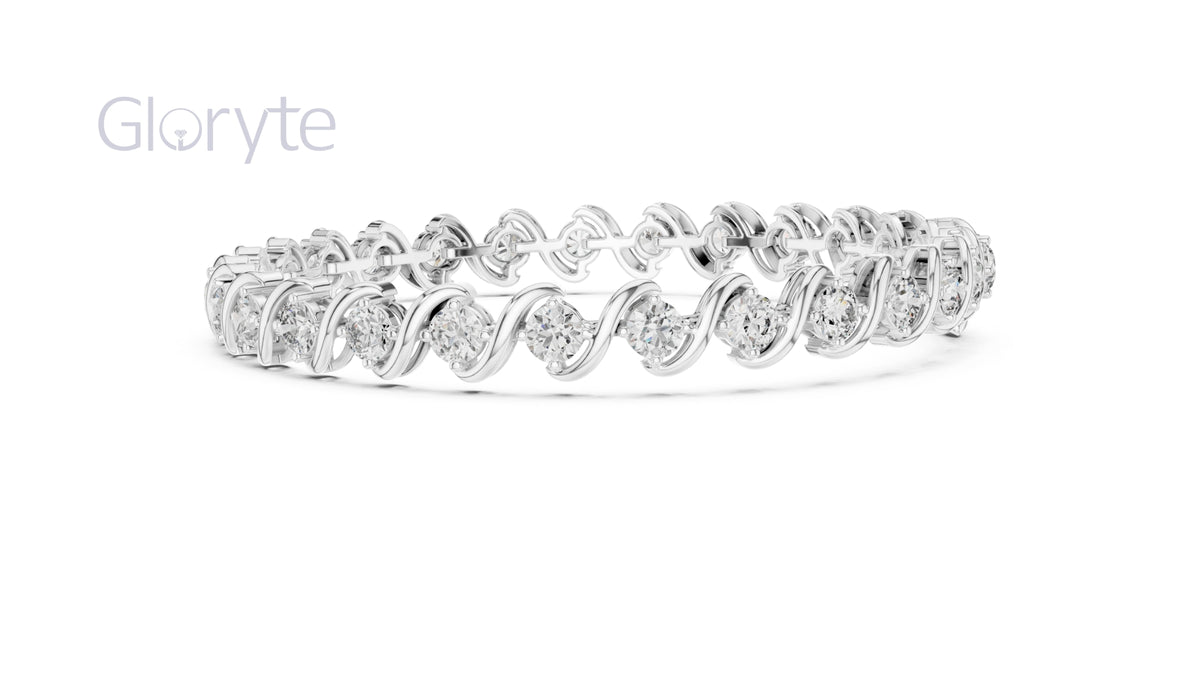 Diamond Wave Tennis Bracelet 3.80mm