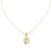 Round Halo Diamond Pendant Necklace