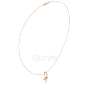 Solitaire Curve Diamond Pendant Necklace