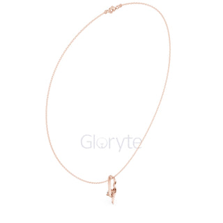 Solitaire Curve Diamond Pendant Necklace