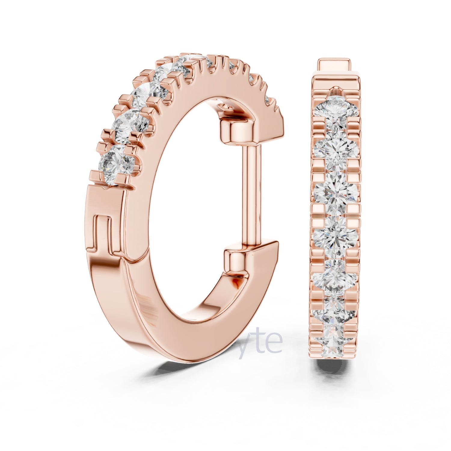 Classic Round Cut Diamond Hoop Earrings