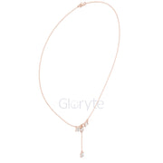 Baguette Cluster Drop Diamond Necklace