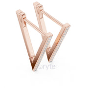 Geometric V-Shape Hoop Earrings