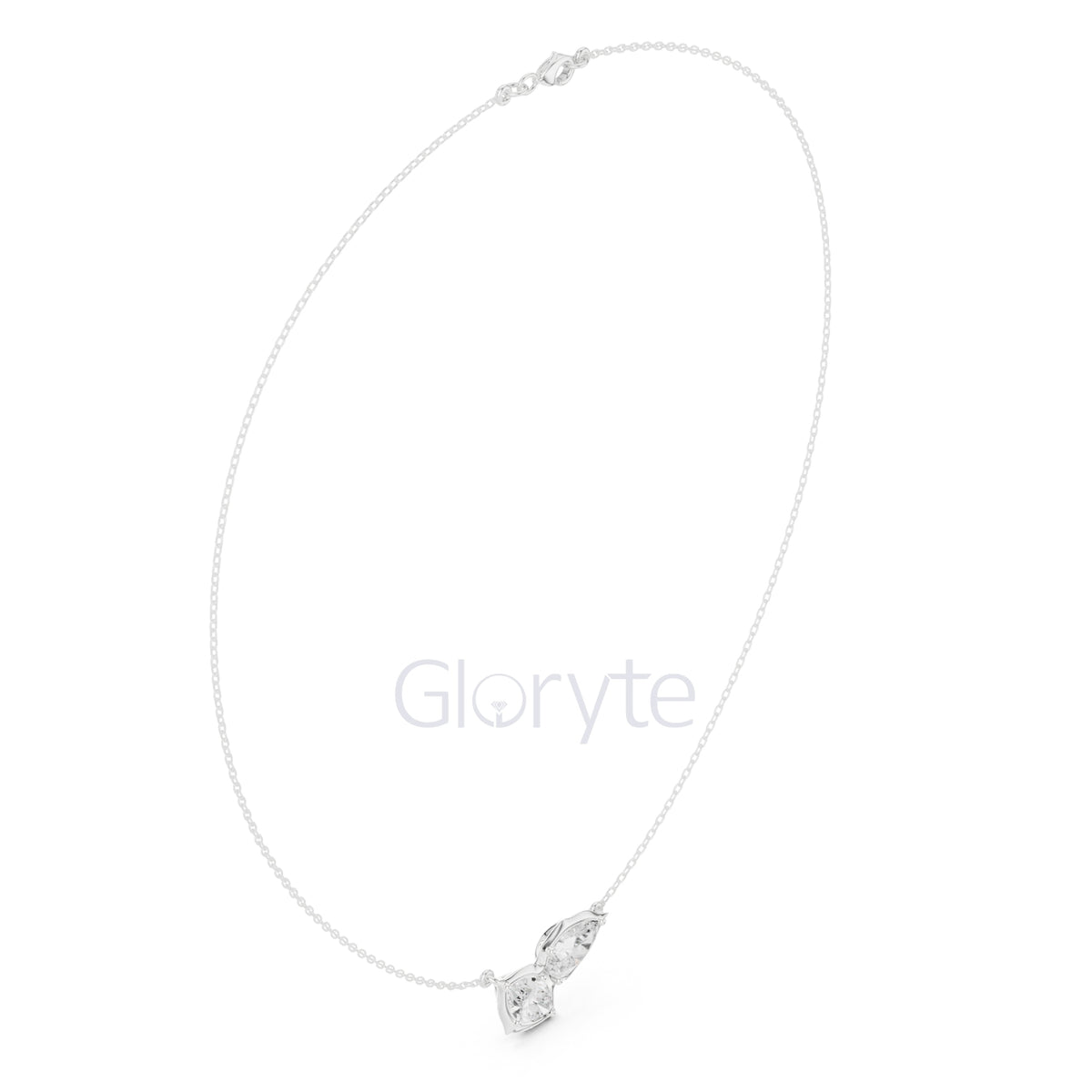 Pear and Marquise Diamond Duo Necklace