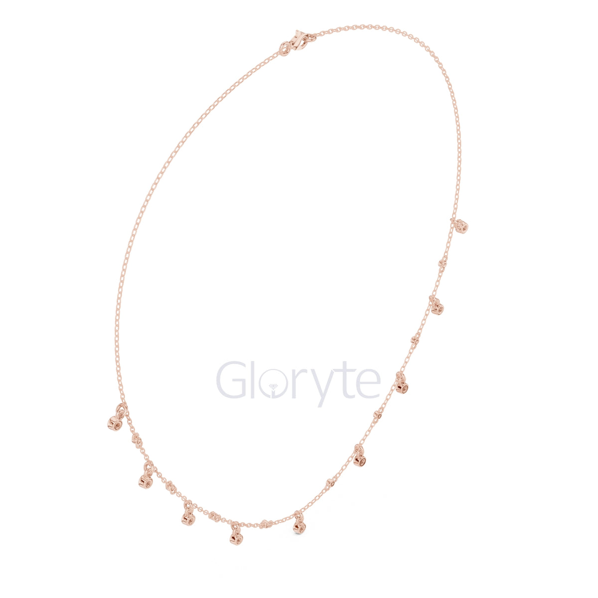 Dangling Diamond Station Necklace