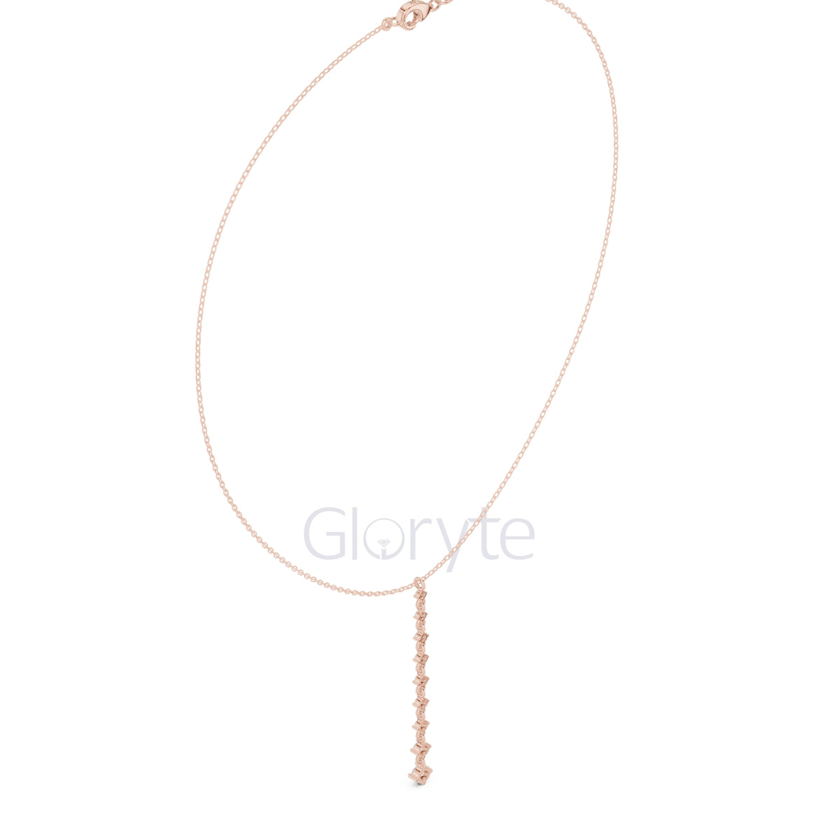 Diamond Vertical Bar Pendant Necklace
