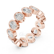 Oval Diamond Bezel-Set Eternity Band