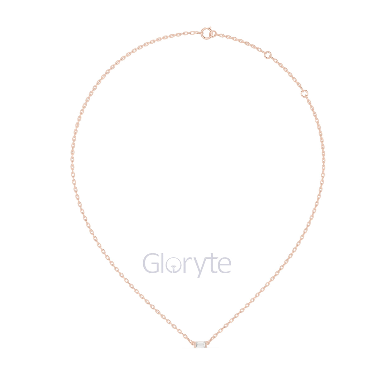 Baguette Diamond Bar Necklace