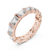 Emerald & Round Diamond Eternity Band