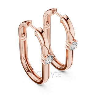 Minimalist Solitaire Hoop Earrings