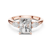 Three-Stone Engagement Ring with Pear Side Diamonds