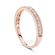 Milgrain Diamond Band | Half Eternity Ring