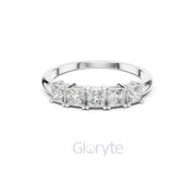Princess Cut Five Stone Diamond Eternity Band Ring