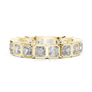 Asscher Cut Diamond Bezel-Set Eternity Band